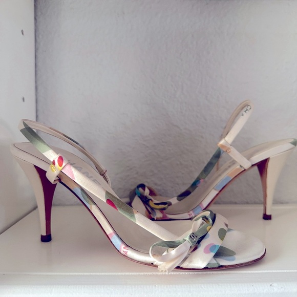 CHANEL Shoes - Vintage Chanel 2005 Interlocking CC Logo Slingback Sandals
